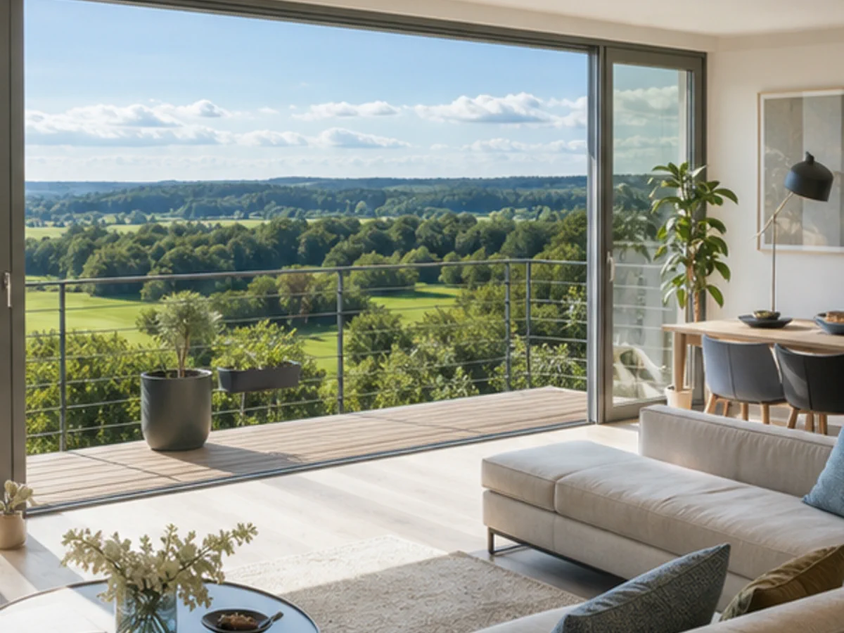 Wohnung mit Balkon in golfnaher Landschaft